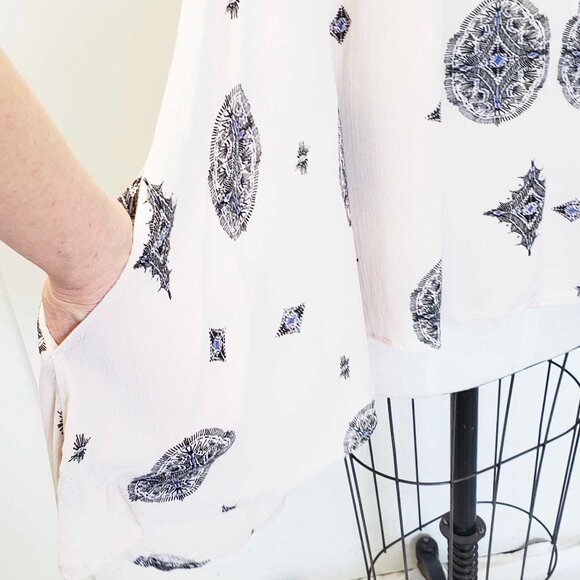 Free People Womens Snap Out Of It Swing Dress Tunic Top Mini Dress Cream - Picture 10 of 12